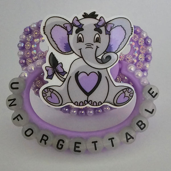 Unforgettable Elephant Pastel Purple Adult Pacifier