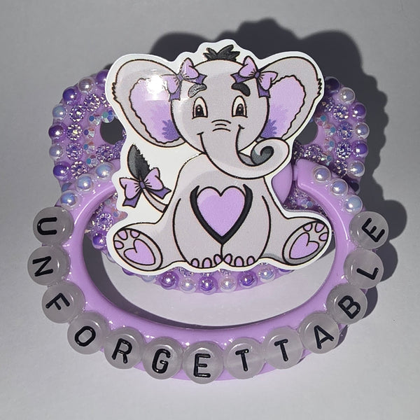 Unforgettable Elephant Pastel Purple Adult Pacifier