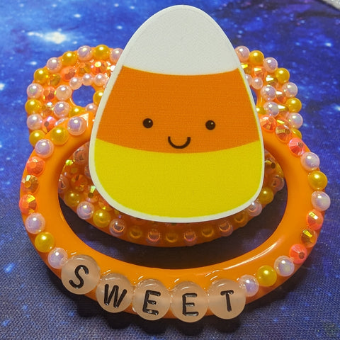 Sweet Candy Corn Orange Adult Pacifier