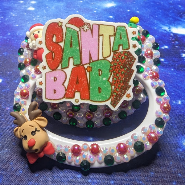 Santa Baby White Adult Pacifier