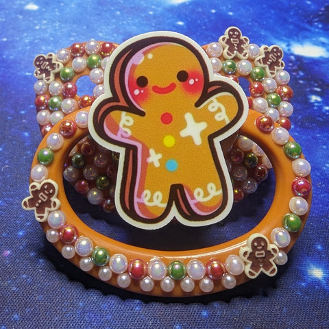 Gingerbread Man Cookie Brown Adult Pacifier